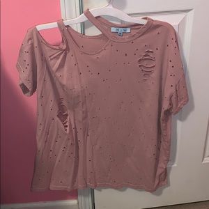 Pink Distressed Shirt
